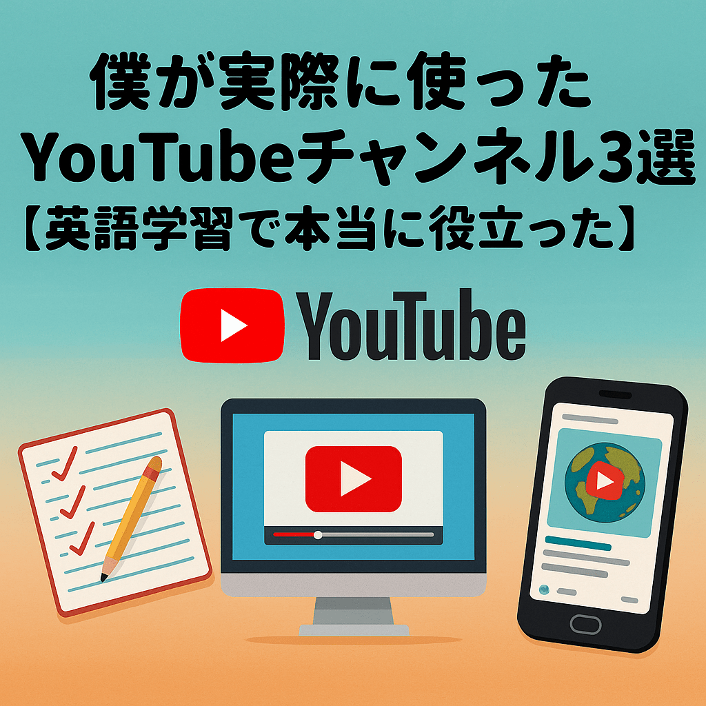 僕が実際に使ったYouTubeチャンネル3選【英語学習で本当に役立った】